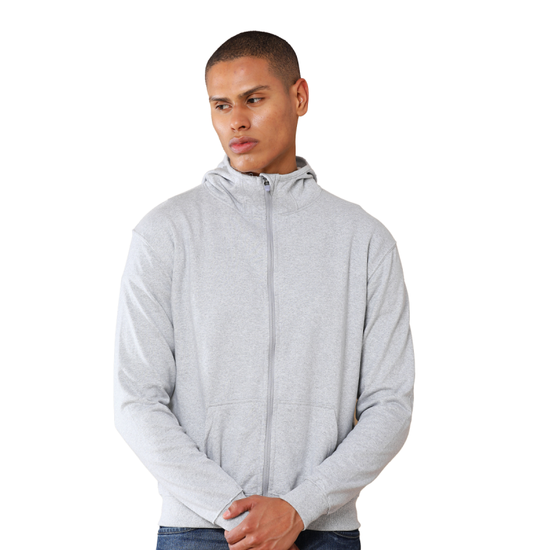 Heather Gray Zipper Hoodie