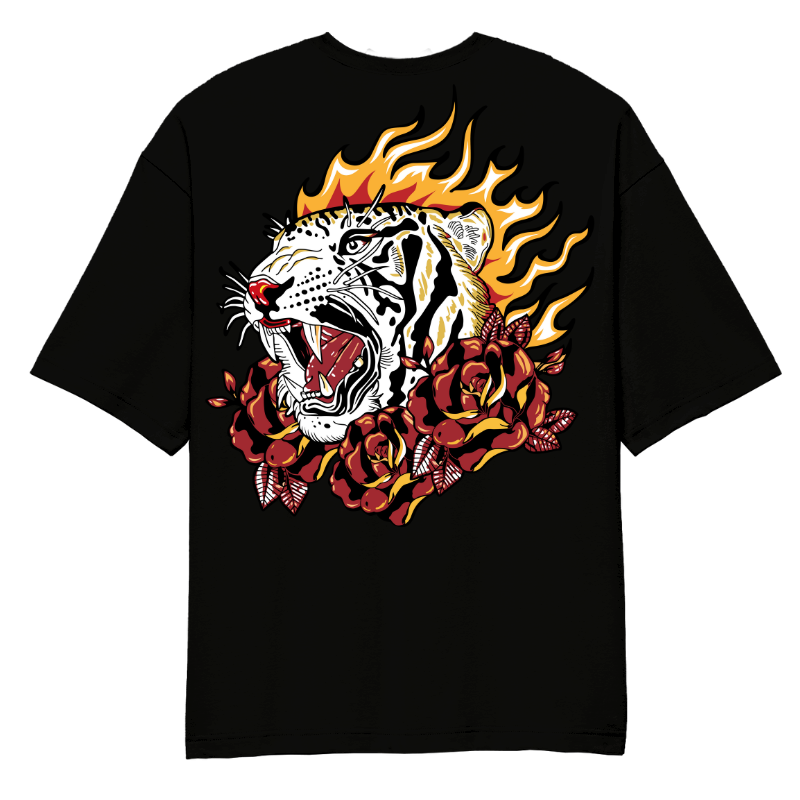 Flame Tiger Oversized T-Shirt